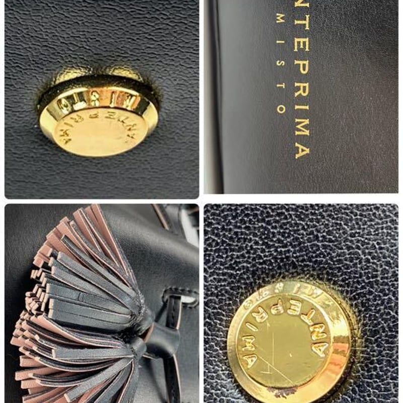 アンテプリマ 2wayレザーバッグ ブラックピンク ミニショルダー