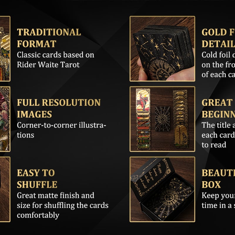 ブラックゴールドタロットカード｜正規輸入品 | タロクル｜TaroCle