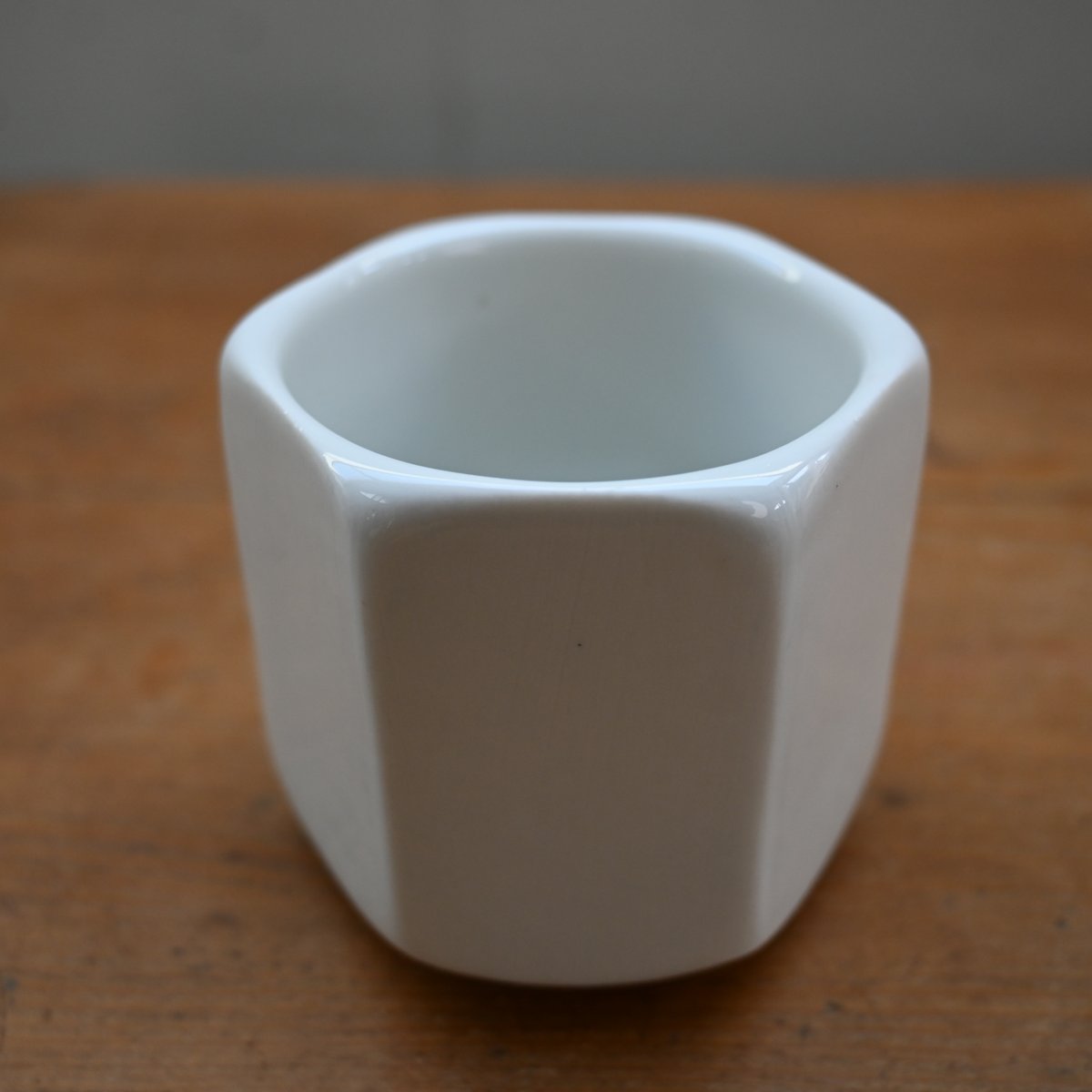 フランス アンティーク ヨーグルトカップ 白磁 面取 コップ ポット