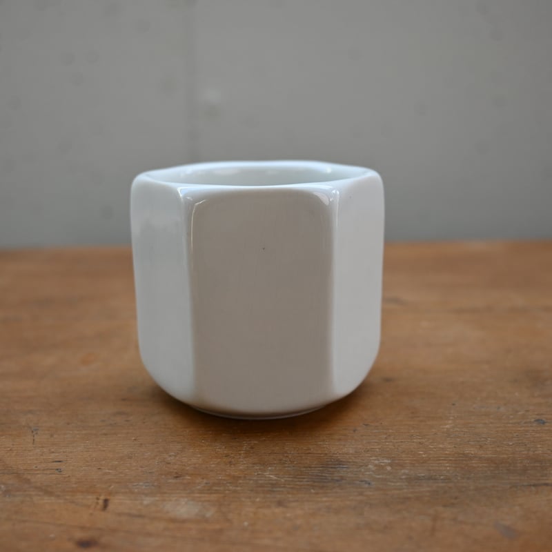 フランス アンティーク ヨーグルトカップ 白磁 面取 コップ ポット