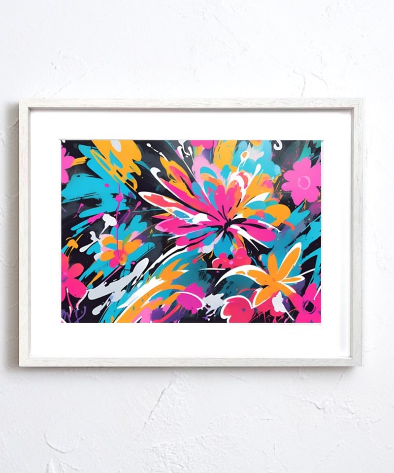 graffiti flower｜グラフィティ×ボタニカルアートポスター｜ストリート