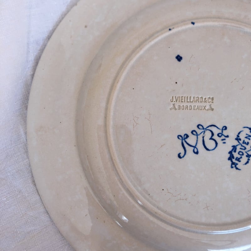 ヴィエイヤールボルドー ルアン ディナープレート ブルー フランス