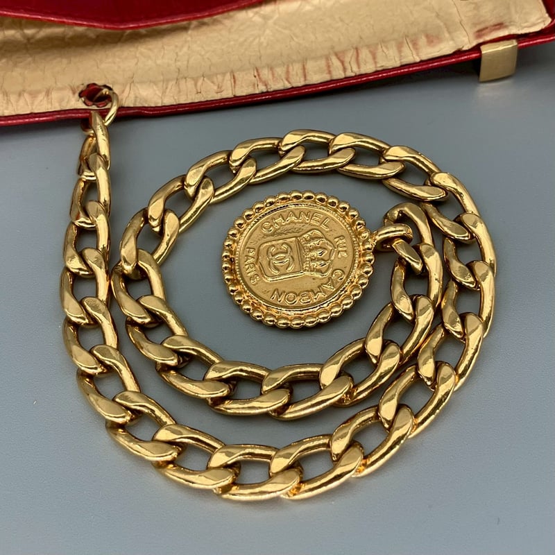 CHANEL (シャネル) ヴィンテージ ココマーク ロゴ チェーン ベルト