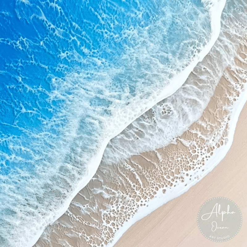 受注制作品】ワイドサイズ 90cm x 30cm 木製パネル オーシャンレジン