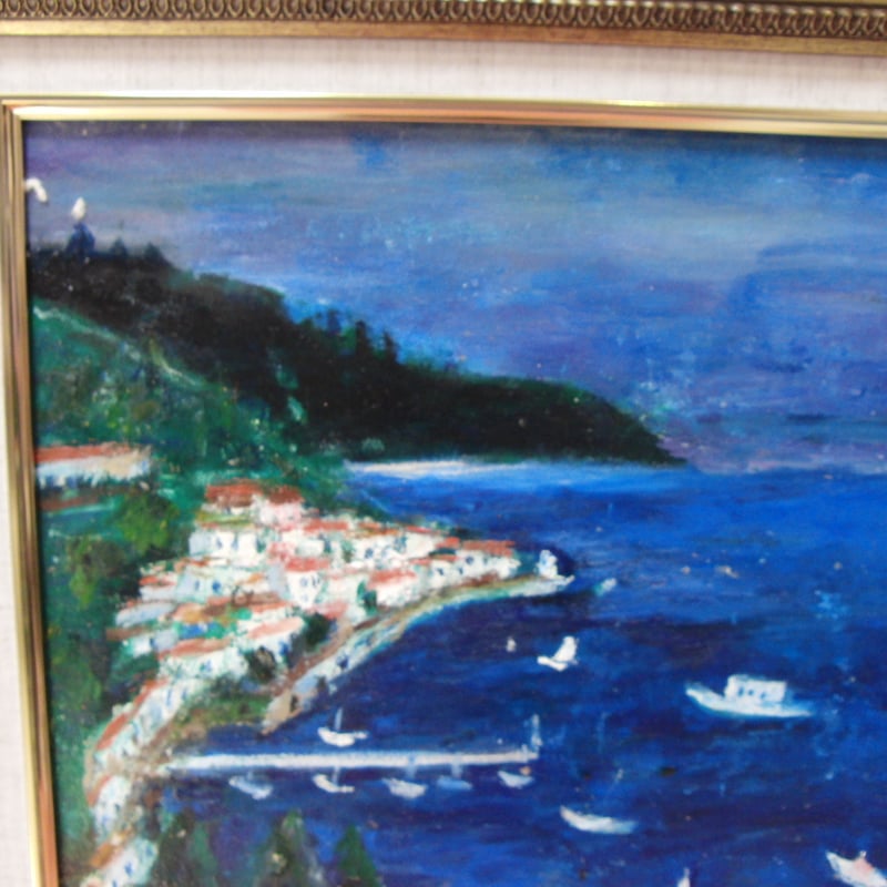 ≪国美協≫南 美穂子、『南イタリア 崖の町、アマルフィ』、油彩画、F6