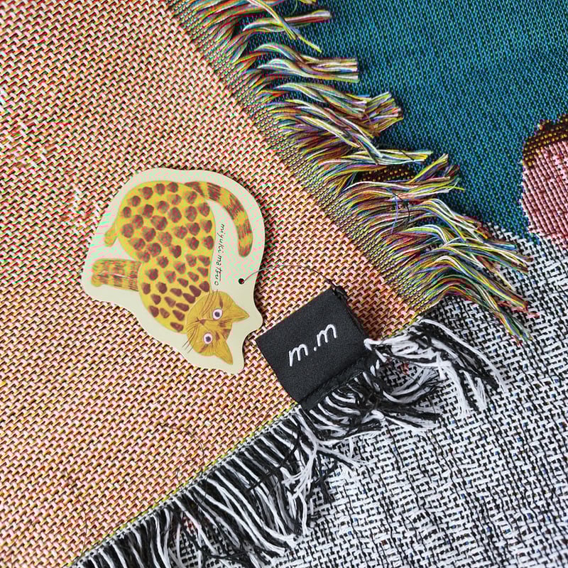 新品 松尾ミユキ ゴブラン タペストリーラグ キャット＆リーフ 猫 ねこ