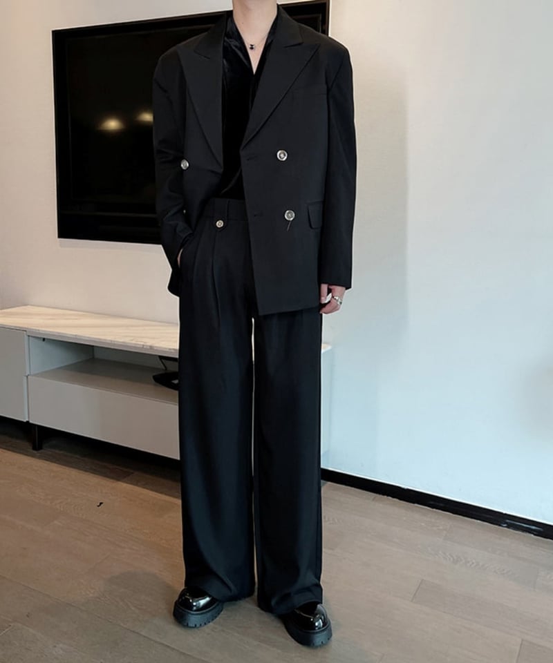 ワイドシルエット ダブルスーツセットアップ / 2color | ness.