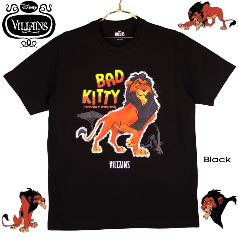 VILLANS ヴィランズ Tシャツ SCAR 半袖 スカー ブラック Disney