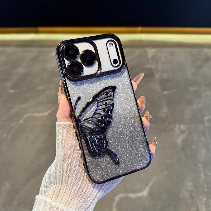 N532】蝶々 iphone17/17proケース グリッター iphone16/16pro