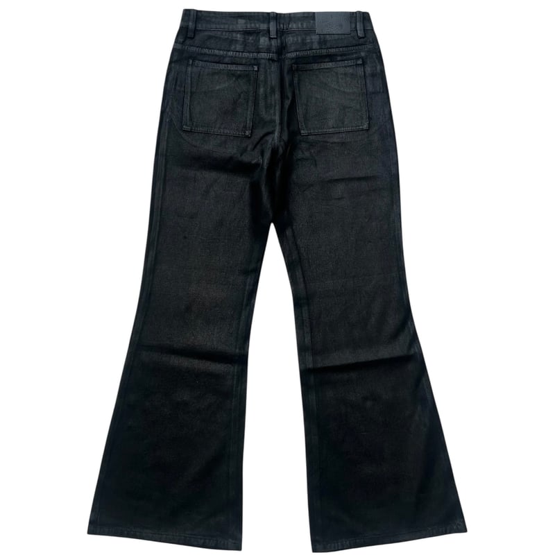 GOAR】STRAPPED OIL FLARE PANTS | AURUM