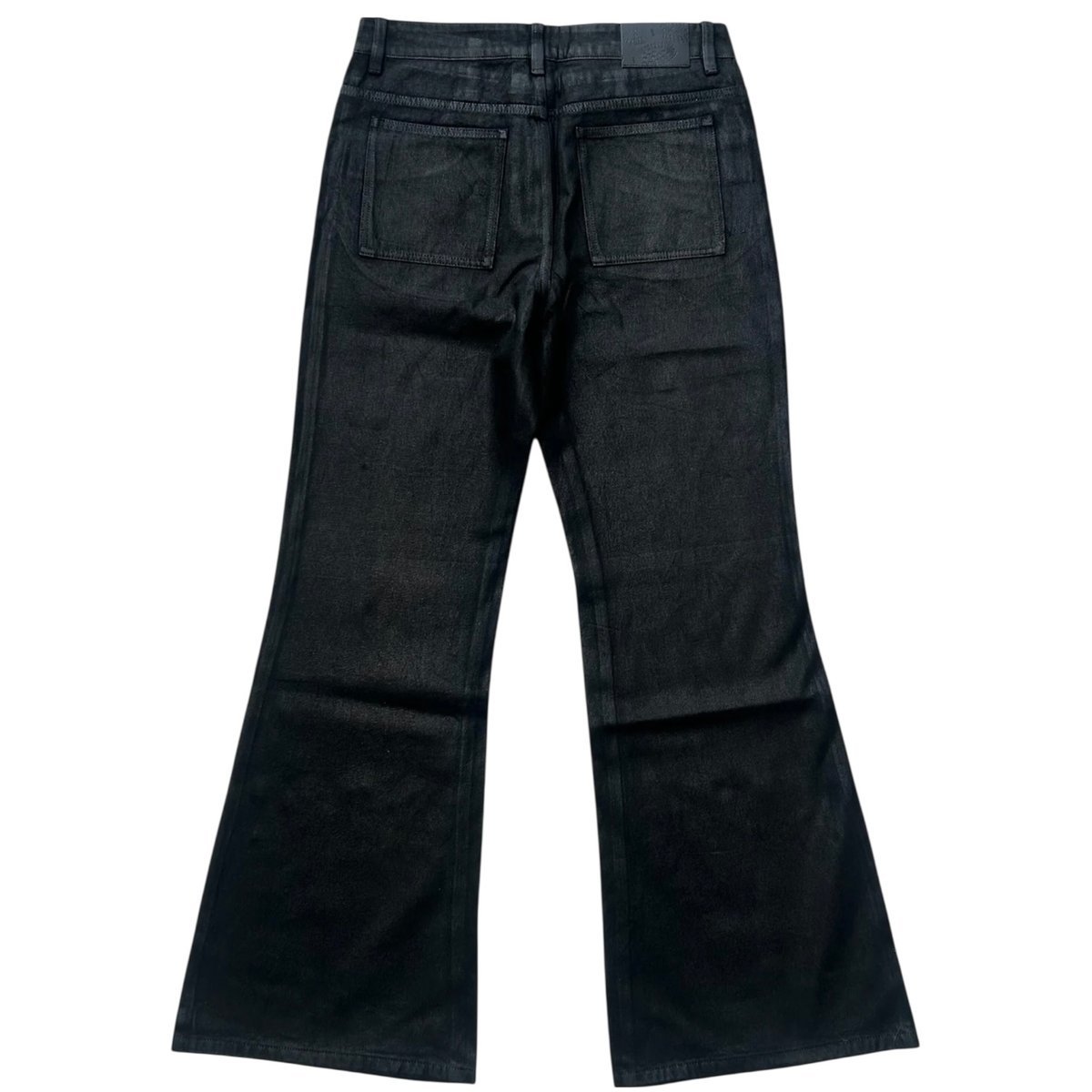 GOAR】STRAPPED OIL FLARE PANTS | AURUM