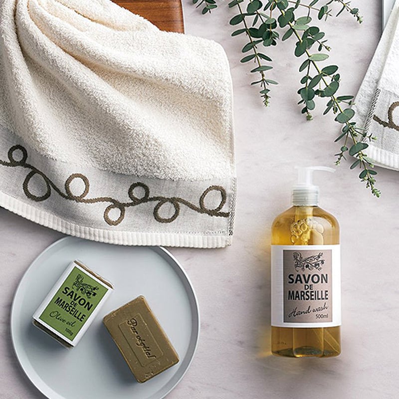 サボン・ド・マルセイユ ハンドタオル＆ソープセット 3,300円 | 贈答品