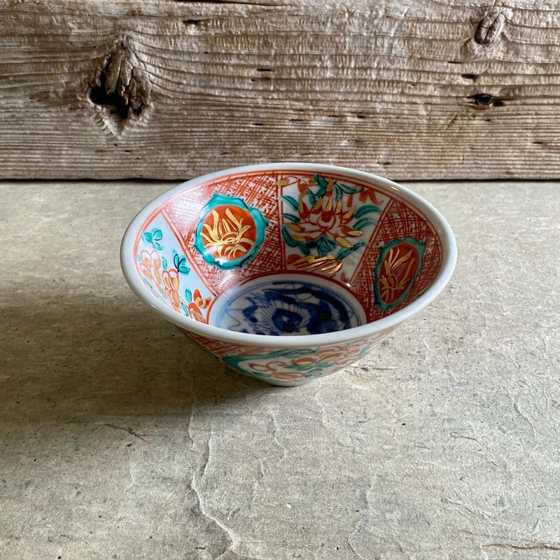 🔶SALE🔶岐阜 秀峰窯中垣連次 金彩染赤絵5.5寸反鉢 | MatsuBokkuri