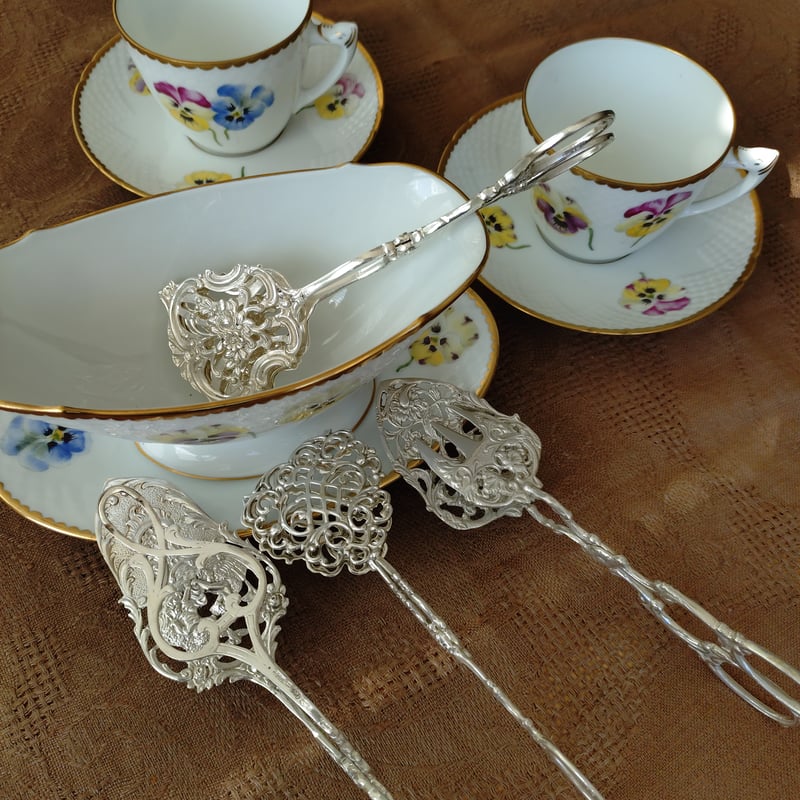 1973年スウェーデンGEWEシルバーのケーキトング重さ約40g長さ約15㎝L