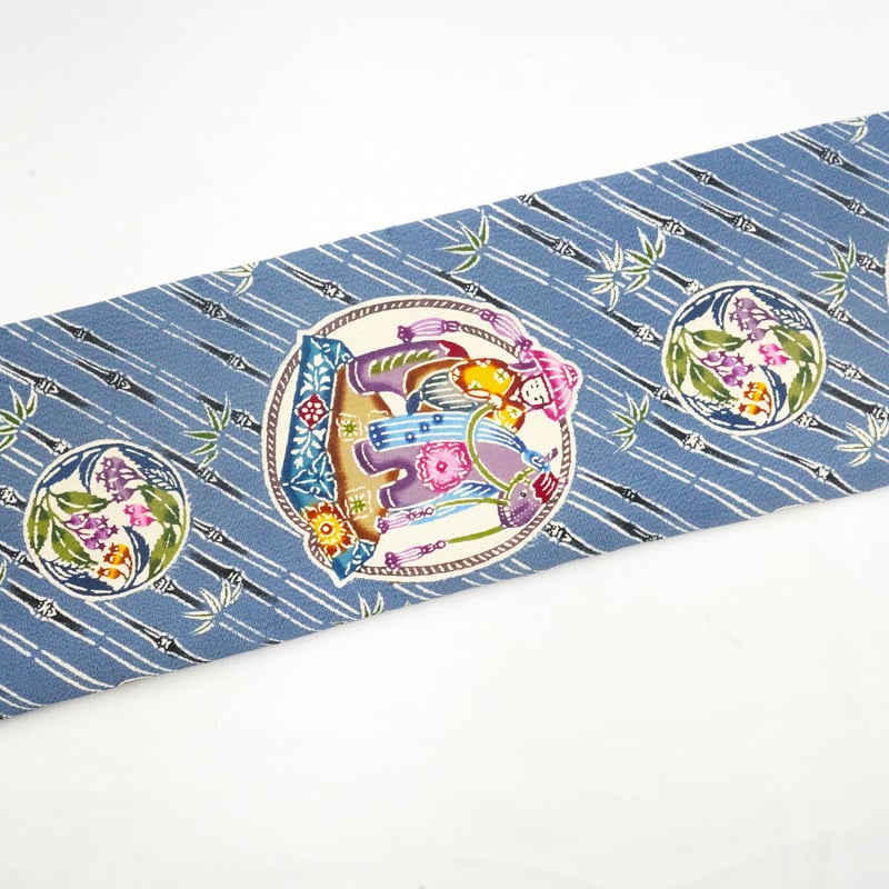 九寸帯（名古屋帯）「琉球びんがた・知念貞男・竺仙・やちむん