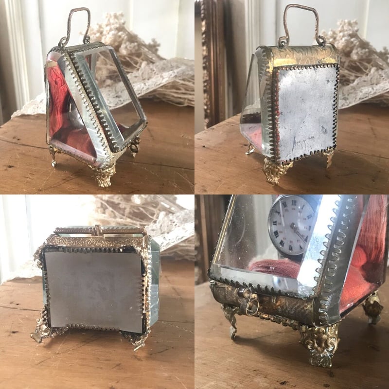 フランス】アンティーク 時計用べベルガラスボックス AN7-1