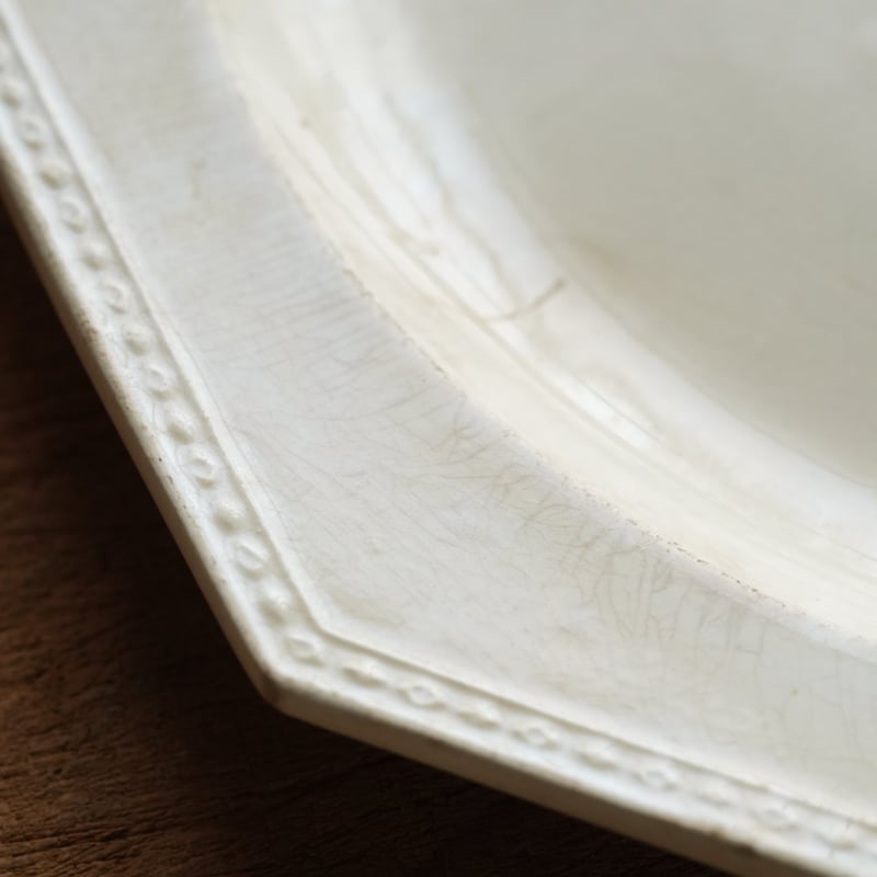クレイユ窯 初期ファイアンスフィーヌ オクトゴナルプレート 八角皿