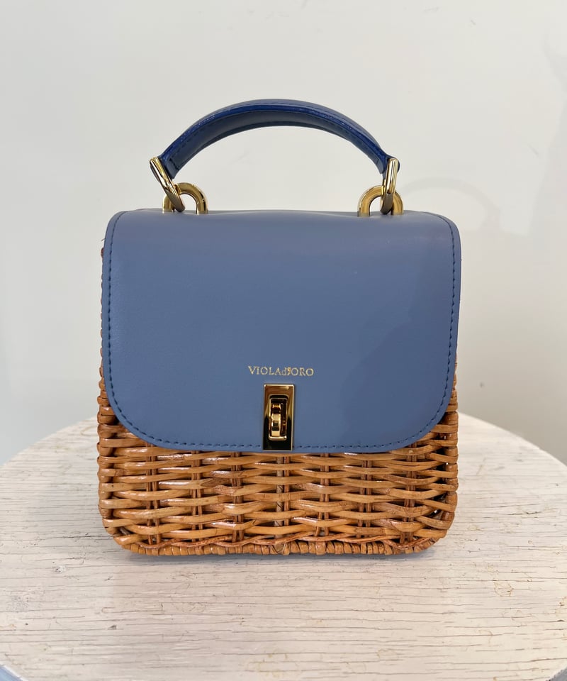 スプリットラタンターンロック付き2WAYトップハンドルバッグ Sサイズ