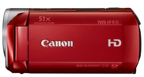 Canon Digital Camcorder iVIS HF R31 Red 32X Zoom Full Flat Touch