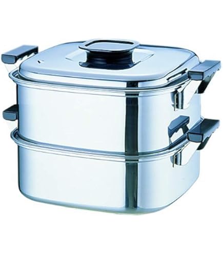 Amazon｜アカオアルミ 角型蒸器 36cm 二重 アルミニウム合金