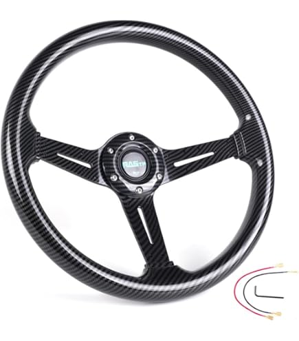 Amazon | レトロな車のステアリングホイール、4スポークユニバーサル