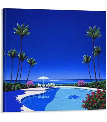 Amazon.co.jp: 永井 博イラストレーターの作品（夏 25）印刷された