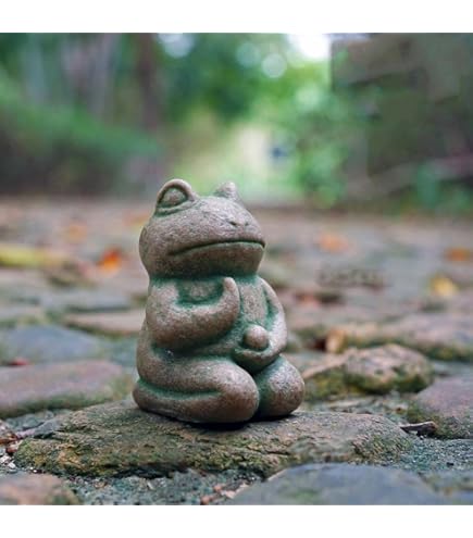 Amazon.co.jp: 招福 御影石 カエル置物 高さ約19㎝,20㎝角御影石台座