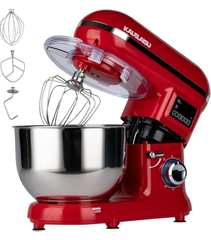 Amazon | KALELAISU スタンドミキサー 5.5L大容量ボウル 7段階変速 99