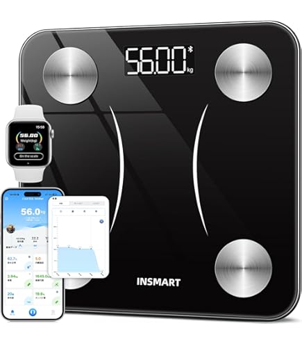 Amazon | 体重計 bluetooth スマホ連動 体組成計 ヘルスメーター 体