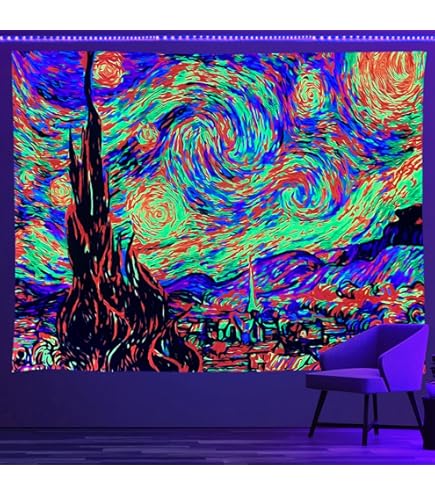 Amazon.co.jp: OSVINO ブラックライト 命の木 タペストリー 180X230CM