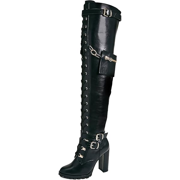 Amazon.com | Forever Womens Almond Toe Chunky Heel Knee High