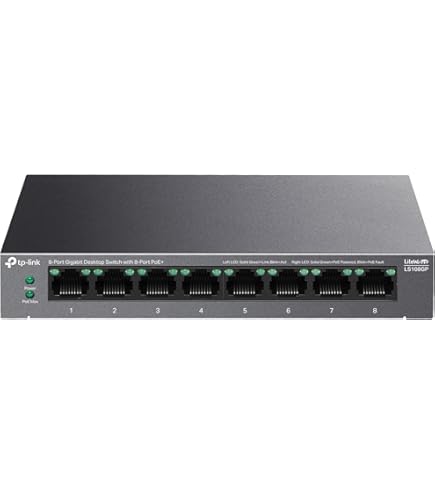 Amazon.com: TP-Link 8 Port Gigabit PoE Switch | 8 PoE+ Ports @126W