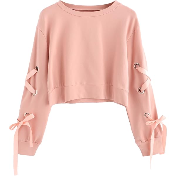 Amazon.com: SweatyRocks Women's Casual Lace up Long Sleeve
