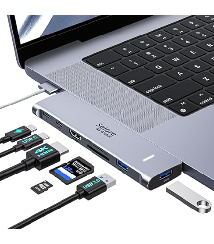 Amazon.com: USB C Hub Adapter for MacBook Pro/Air M1M2M3 2022 2021