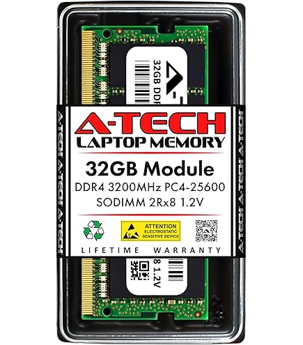 A-Tech 32GB DDR5 4800MHz PC5-38400 CL40 SODIMM 2Rx8 Dual Rank 1.1V