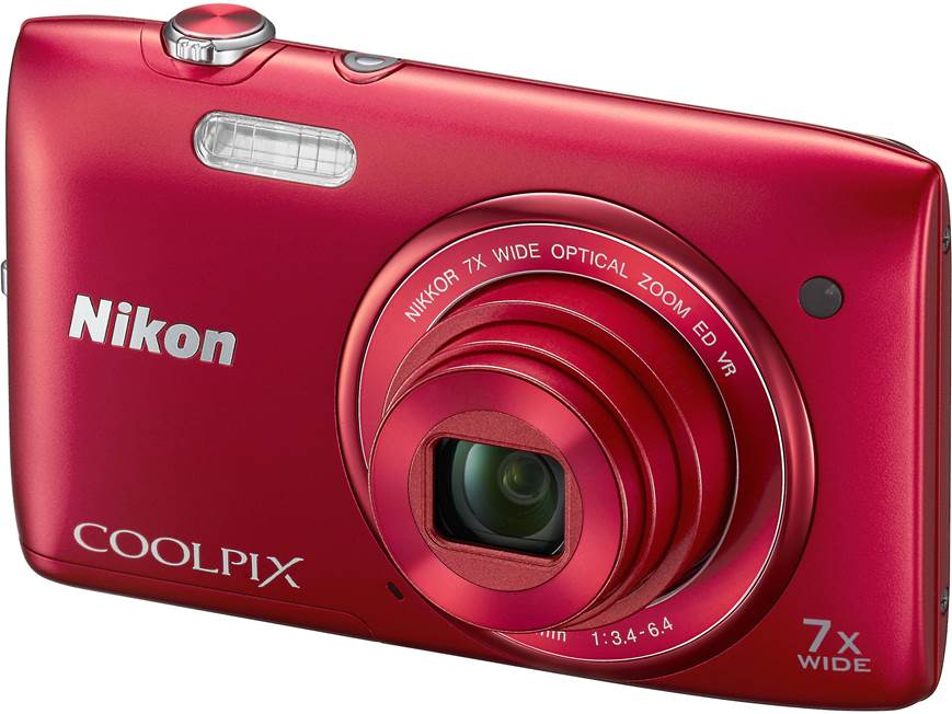 Nikon Coolpix S3500 (Red) 20.1-megapixel digital camera with 7X