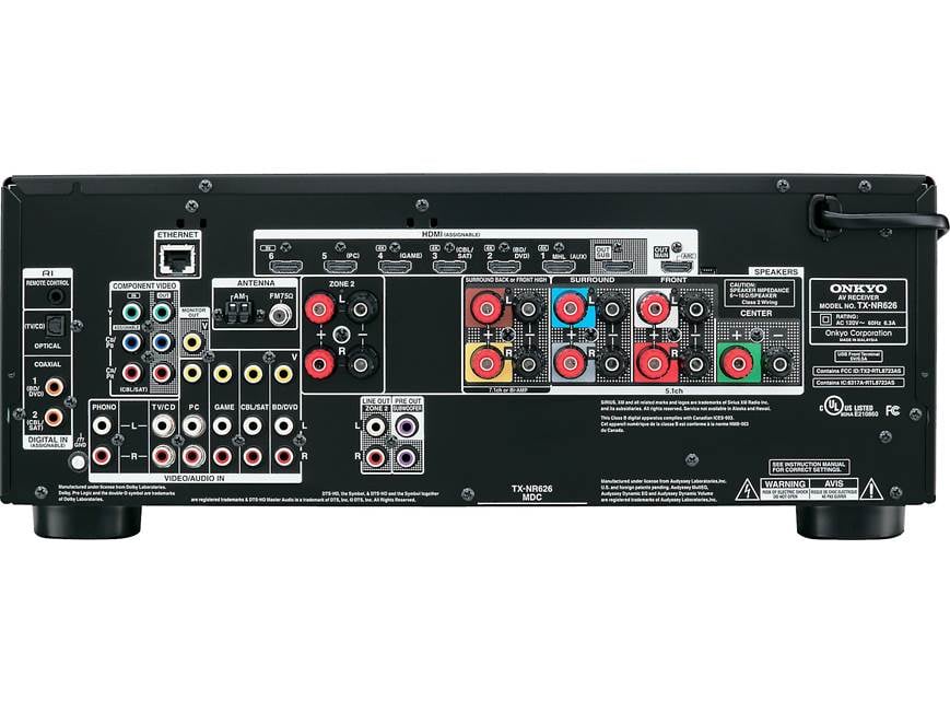 Onkyo TX-NR626 7.2-channel home theater receiver with Wi-Fi® and