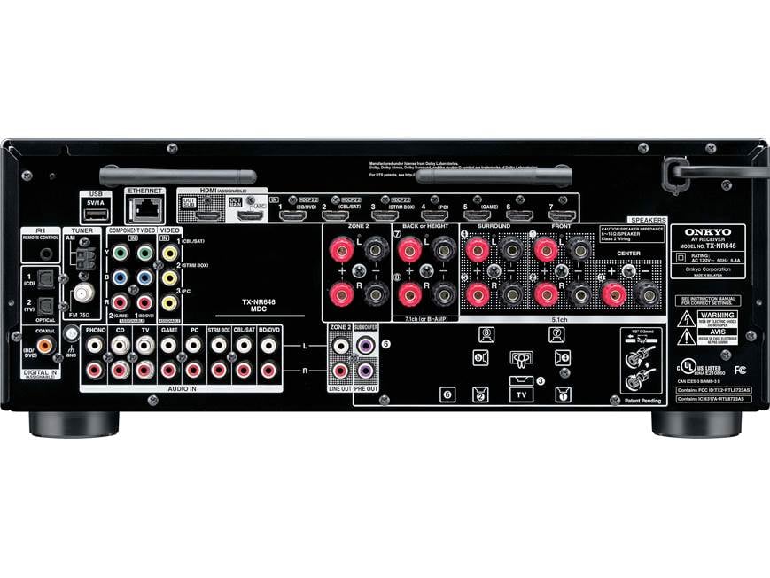 Onkyo TX-NR646 7.2-channel home theater receiver with Wi-Fi