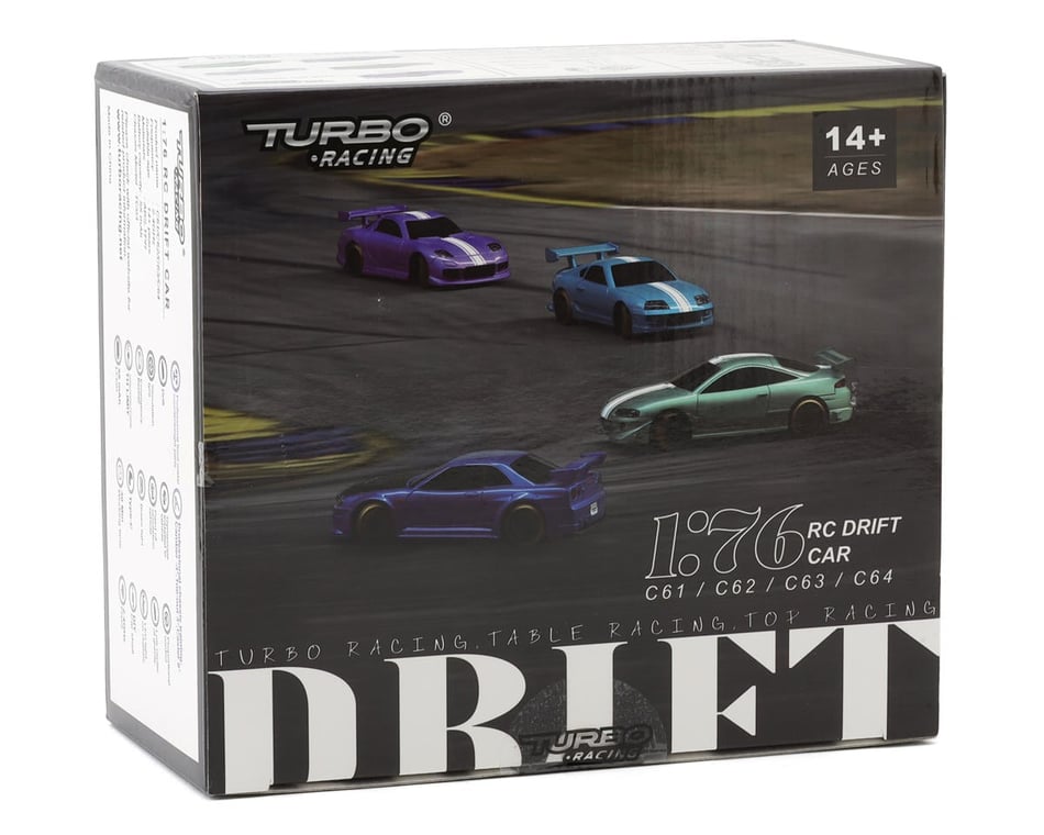 Turbo Racing C64 1/76 RTR Electric 2WD Micro RC Drift Car (Green