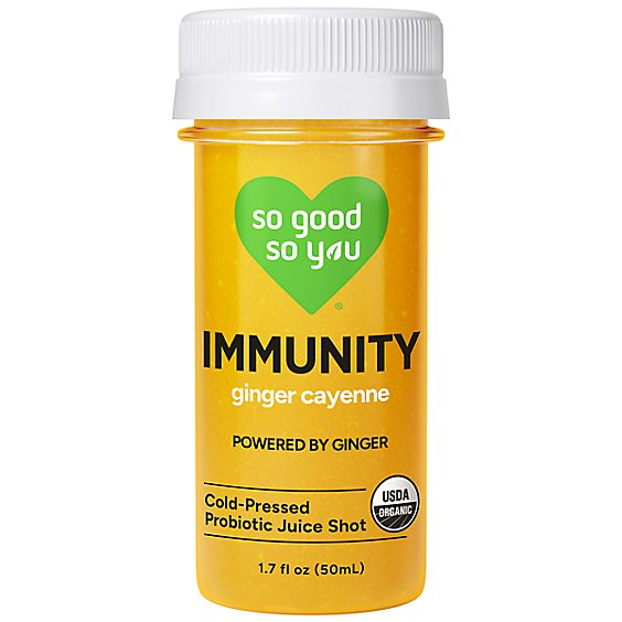 So Good So You Organic Immunity Ginger Cayenne Probiotic Juice