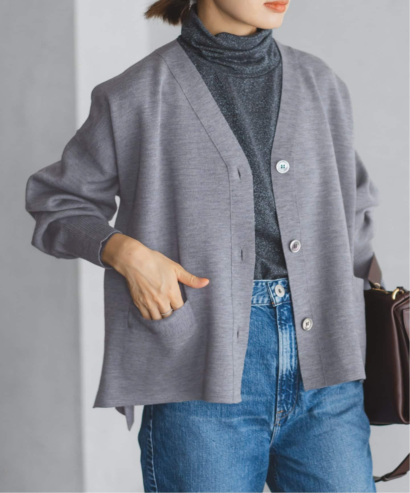 スーパーファインスムース ショートカーディガン（カーディガン