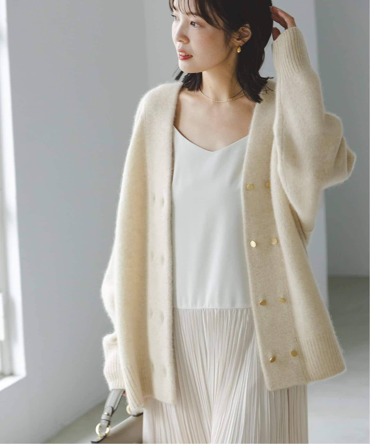 YAK/ヤク ダブルボタンニットカーディガン（ニット／セーター）｜NOBLE