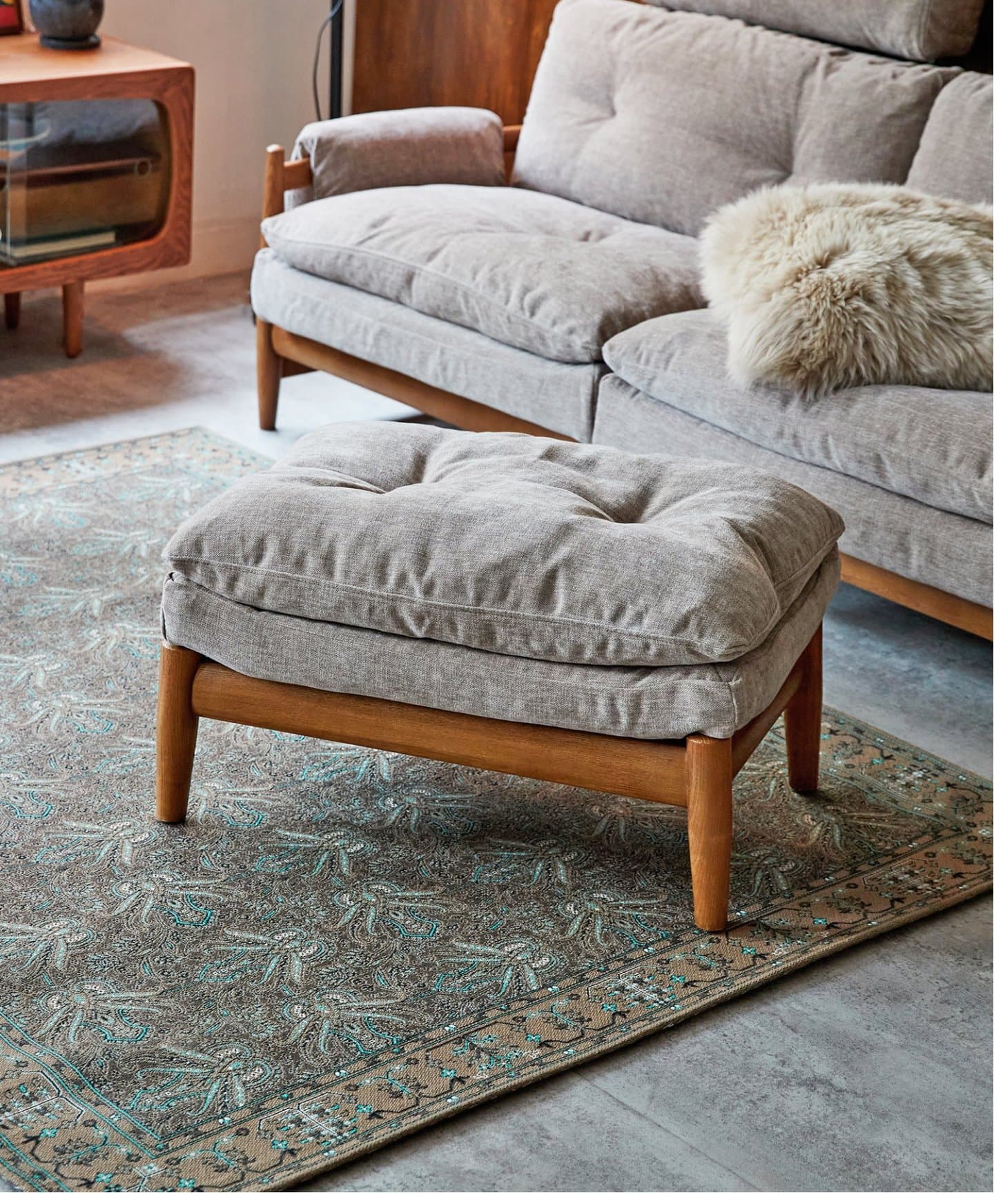 MADEIRA OTTOMAN (NTR/GRY) マデイラ オットマン グレー（ソファ