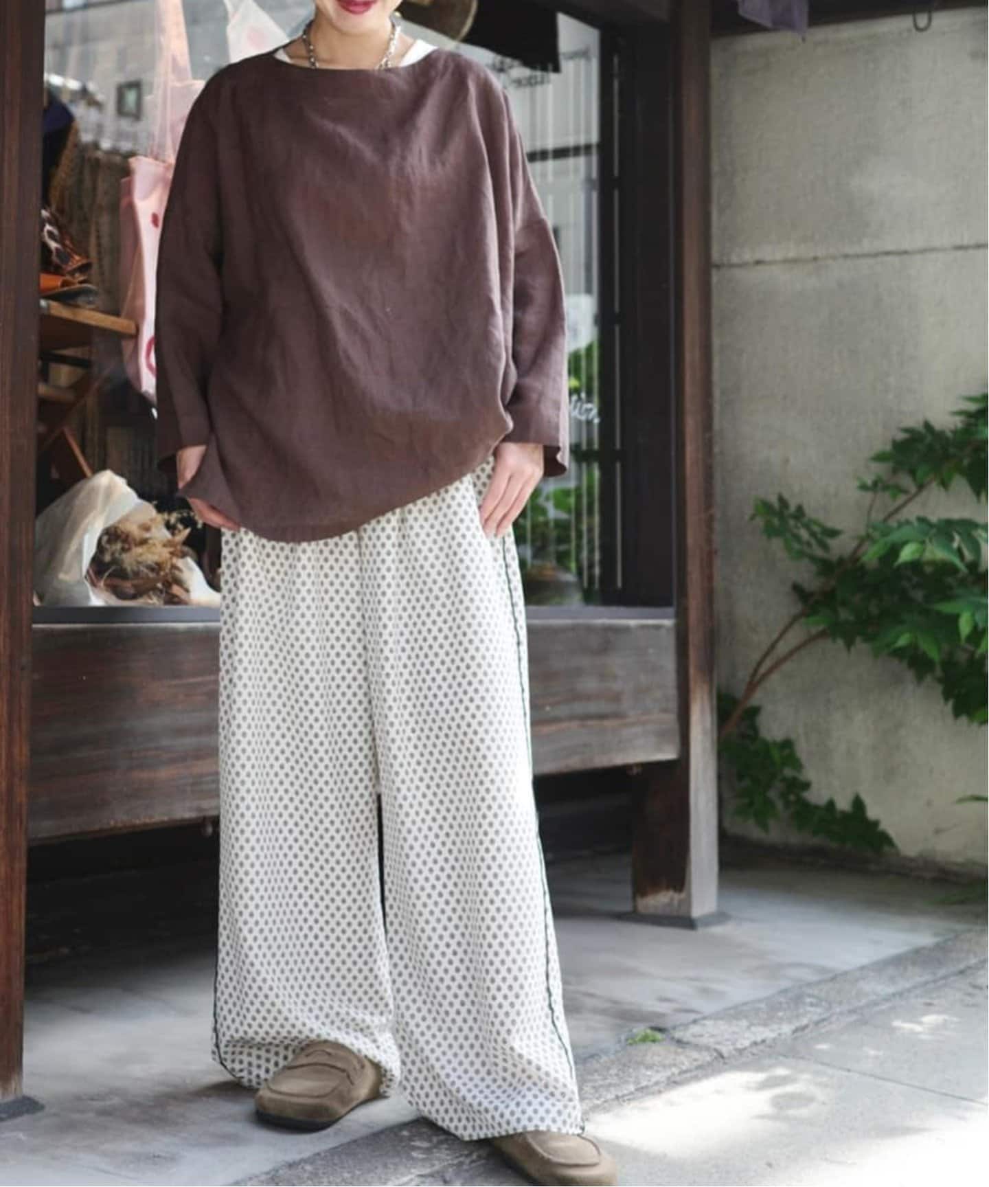 エアリーリネンボートネックブラウス（シャツ／ブラウス）｜journal