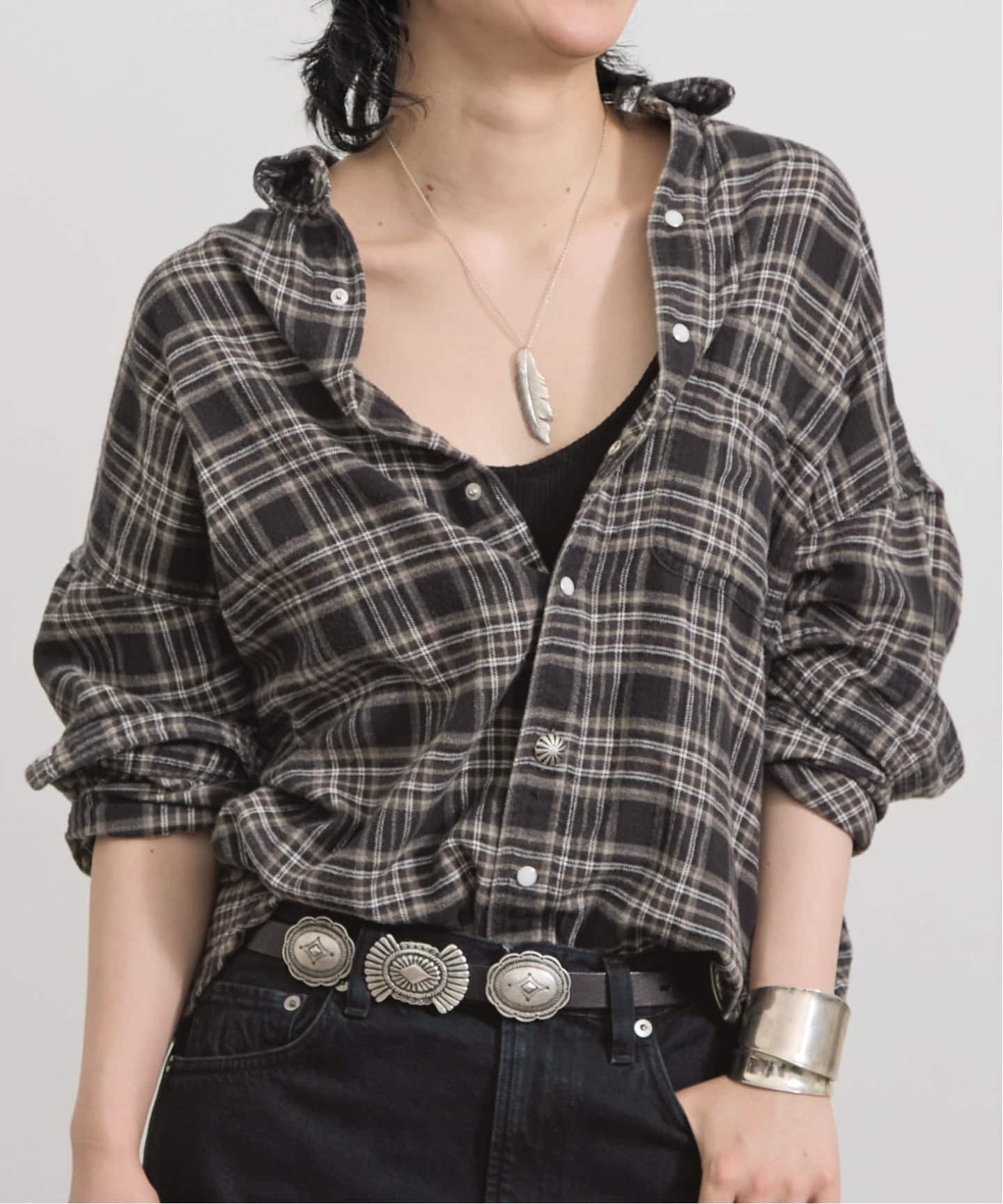 REMI RELIEF/レミ レリーフ】 CHECK SHIRT（シャツ／ブラウス）｜L