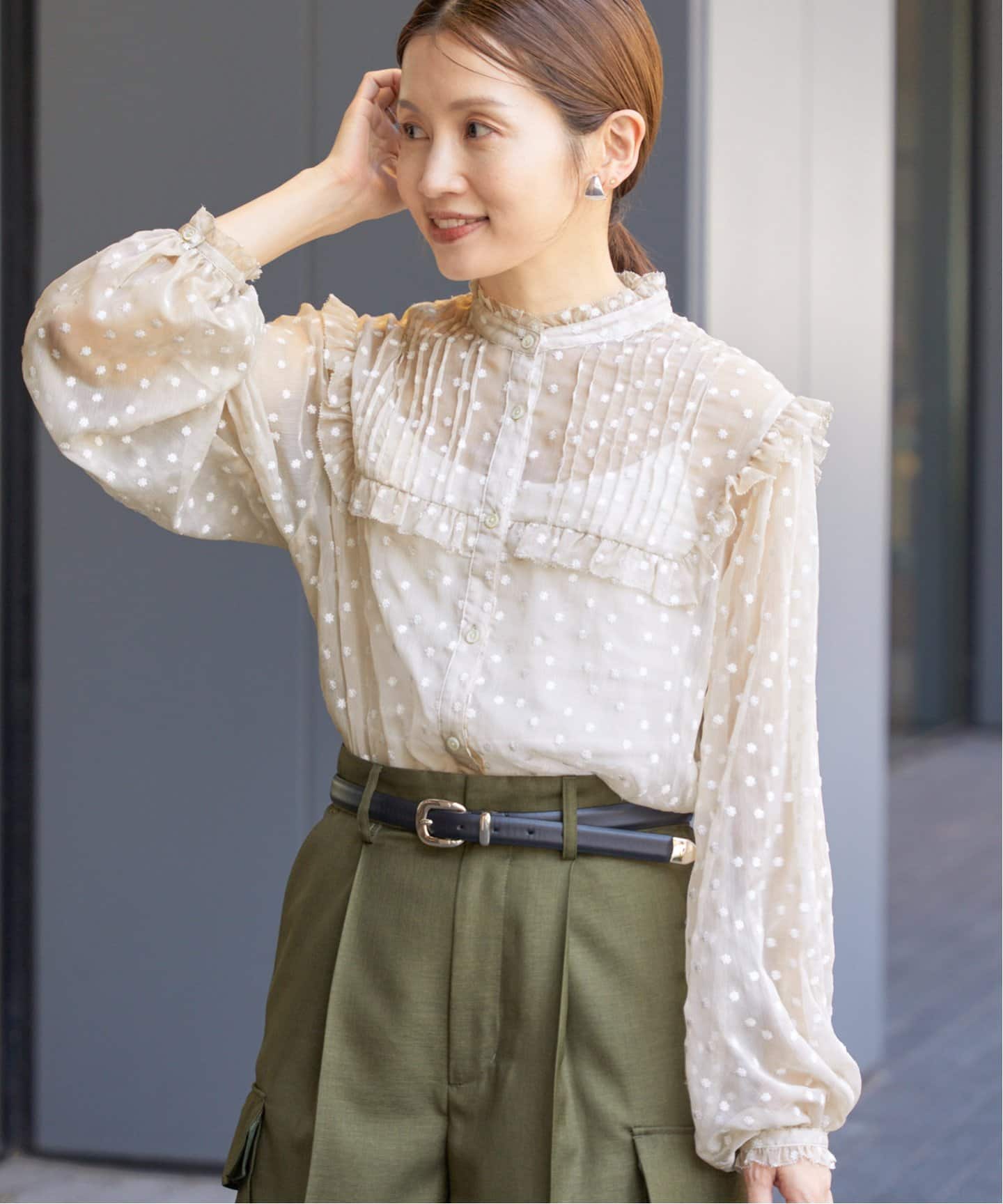 楊柳フリルピンタックブラウス（シャツ／ブラウス）｜IENA（イエナ）の