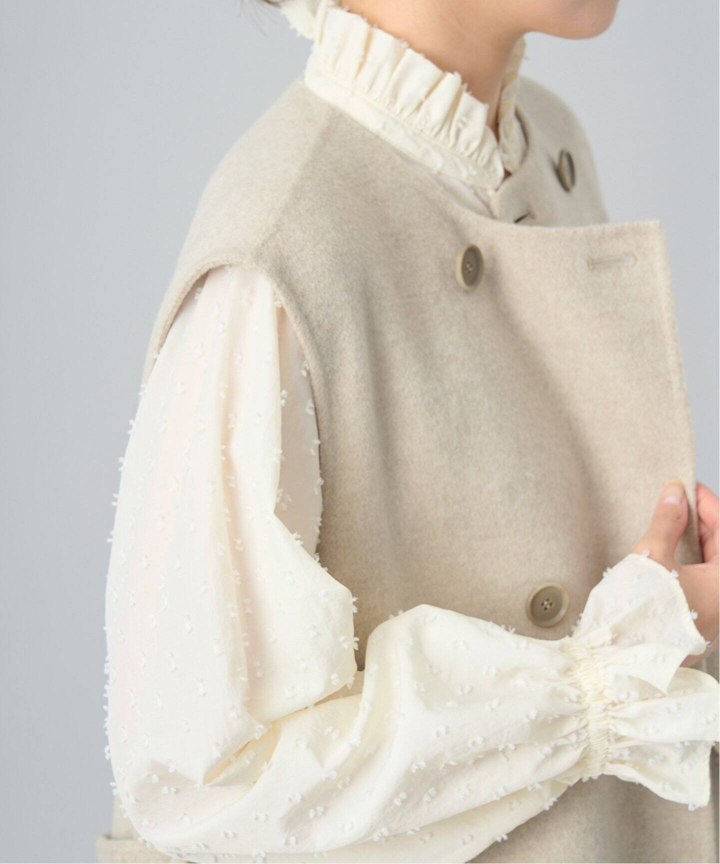 ドットタフタショートギャザーブラウス（シャツ／ブラウス）｜IENA