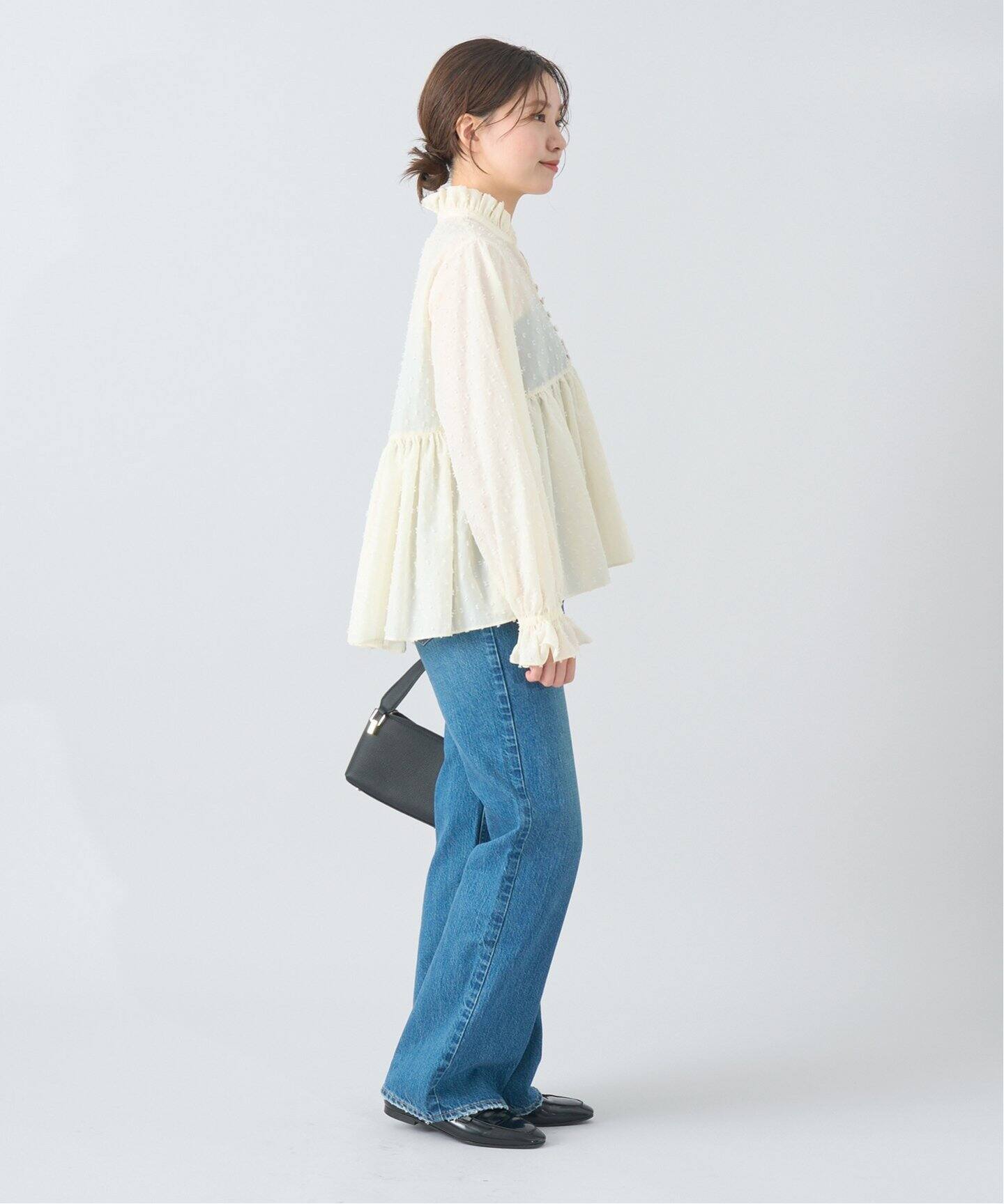 ドットタフタショートギャザーブラウス（シャツ／ブラウス）｜IENA