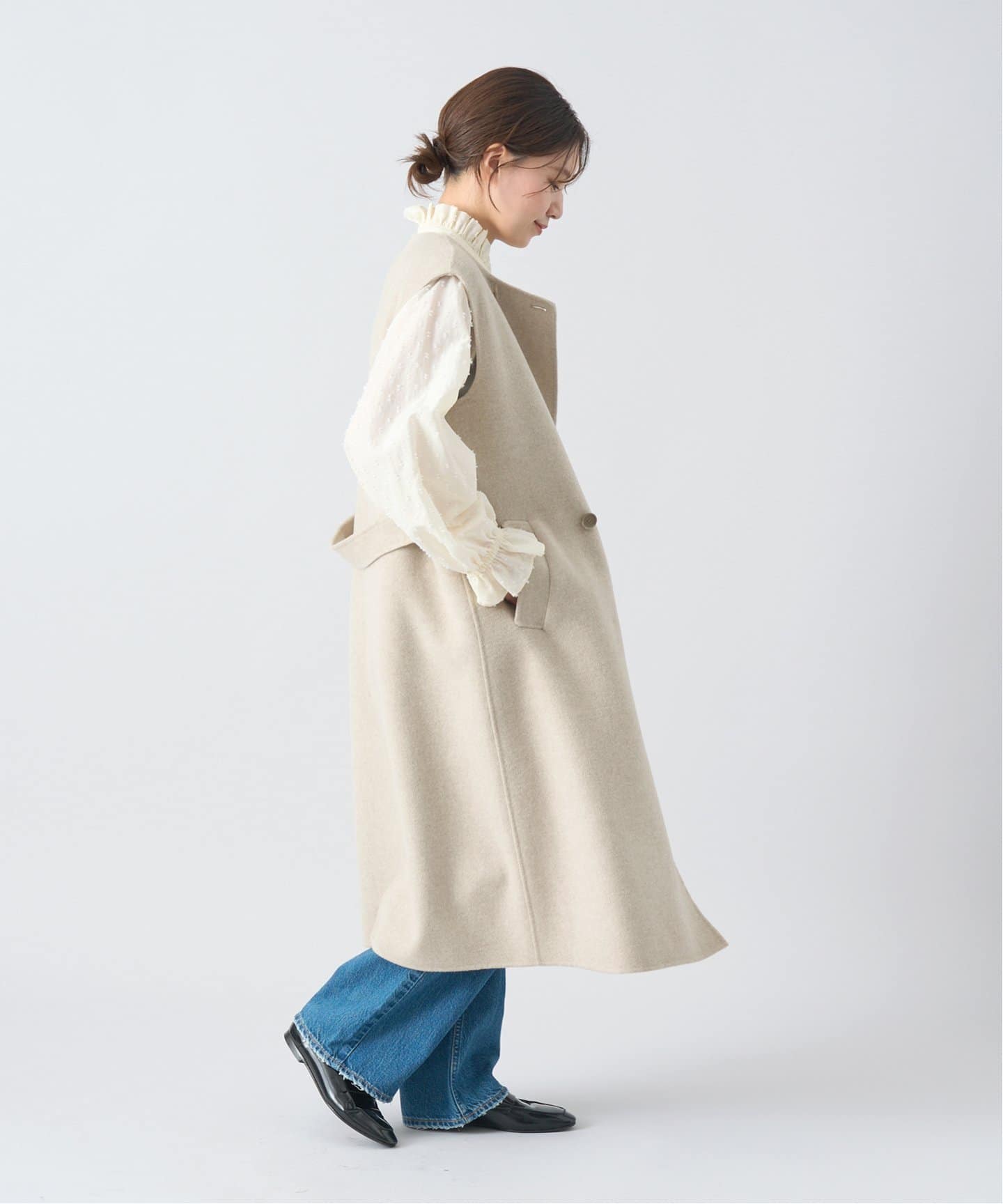 ドットタフタショートギャザーブラウス（シャツ／ブラウス）｜IENA