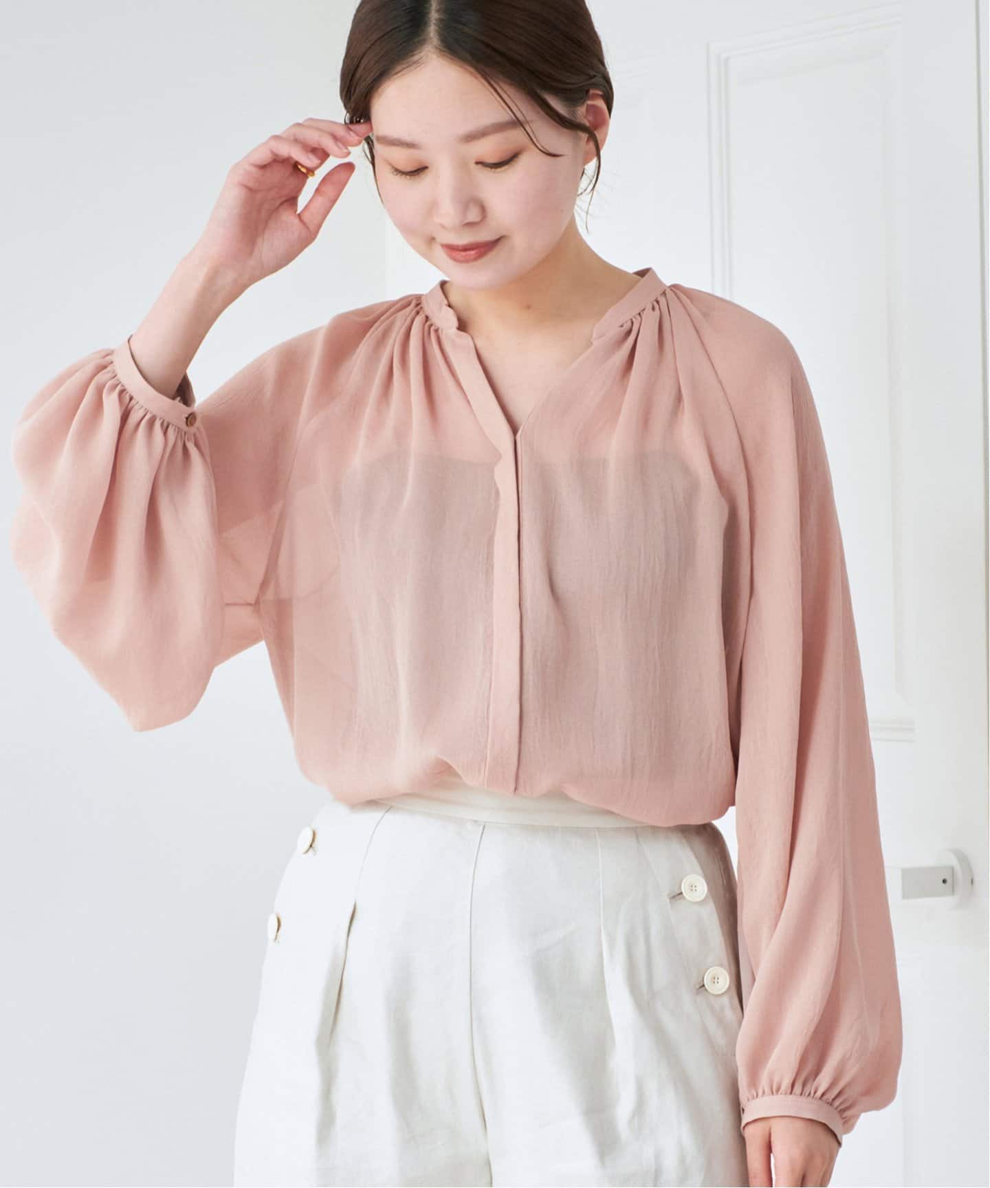 シアージョーゼット ギャザーブラウス（シャツ／ブラウス）｜IENA